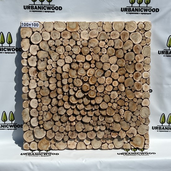 Панно Forest Breath PYRAMID из сибирского можжевельника 100×100см