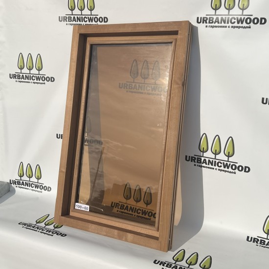 Термоокно из ольхи 100х60см 