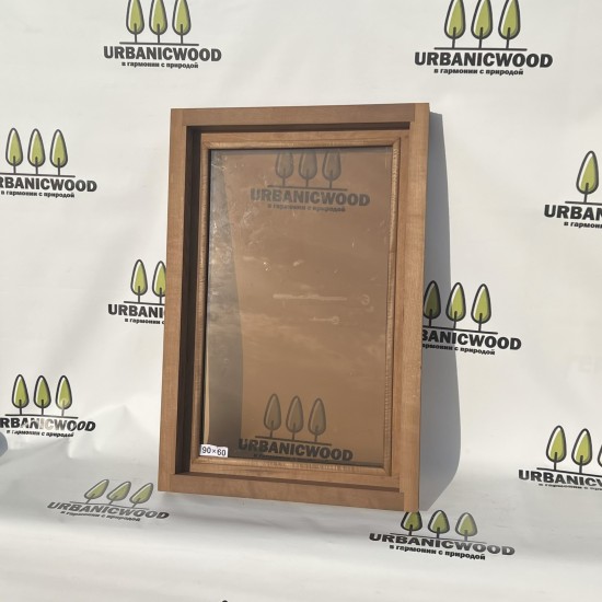 Термоокно из ольхи 90х60см